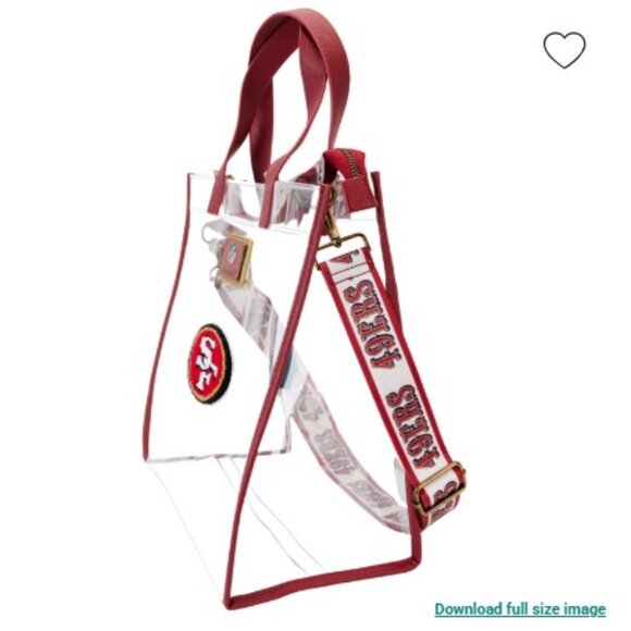 NEW! NFL San Francisco 49ers Clear Convertible Backpack & Tote Crossbody Stadium - Picture 5 of 10